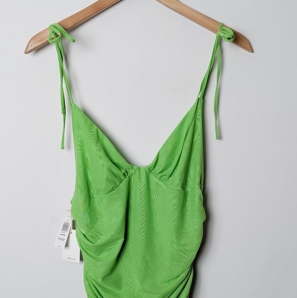 NWT WILFRED Winona Dress Green L Aritzia - Picture 9 of 10